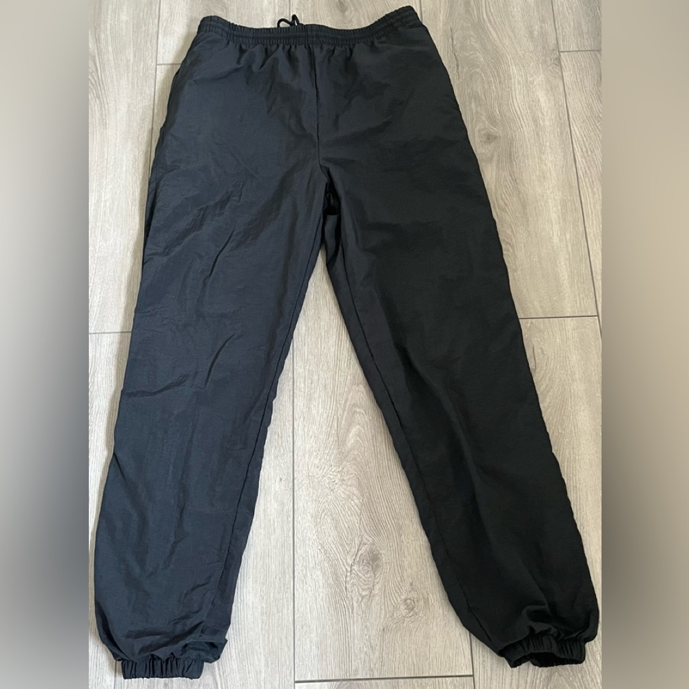 Vintage 90's Cheetah By Mervyn’s Men Medium Jogger Pants Black Windbreaker Nylon